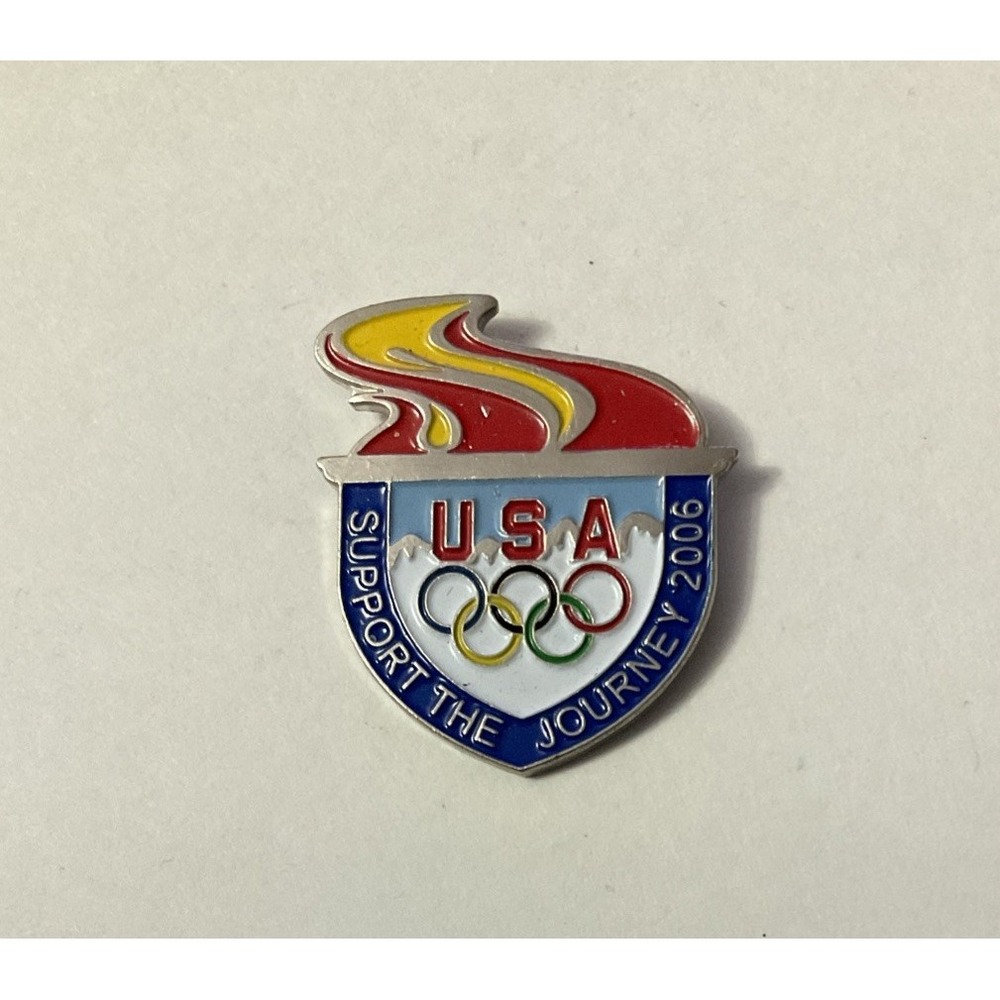 Vtg 2006 USA Support The Journey VISA Olympic Lapel Pin Hat Pinback Aminco